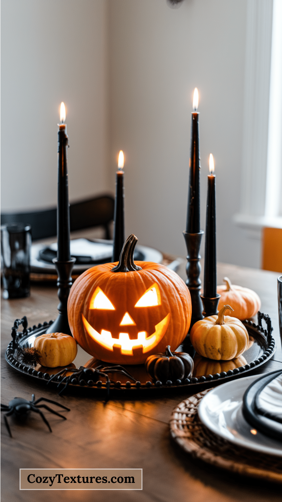 a-dining-table-with-a-glowing-jack-o-lantern